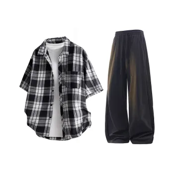 MARK WAFFLE Shirt Matching Set Unisex