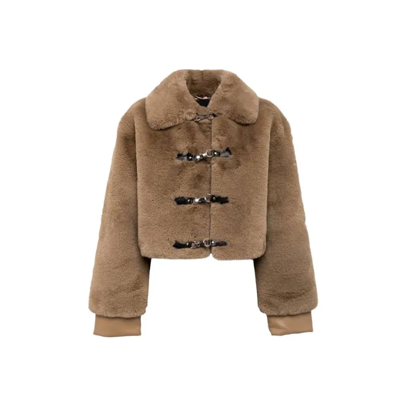 Rotate Cropped Faux-fur Jacket-0