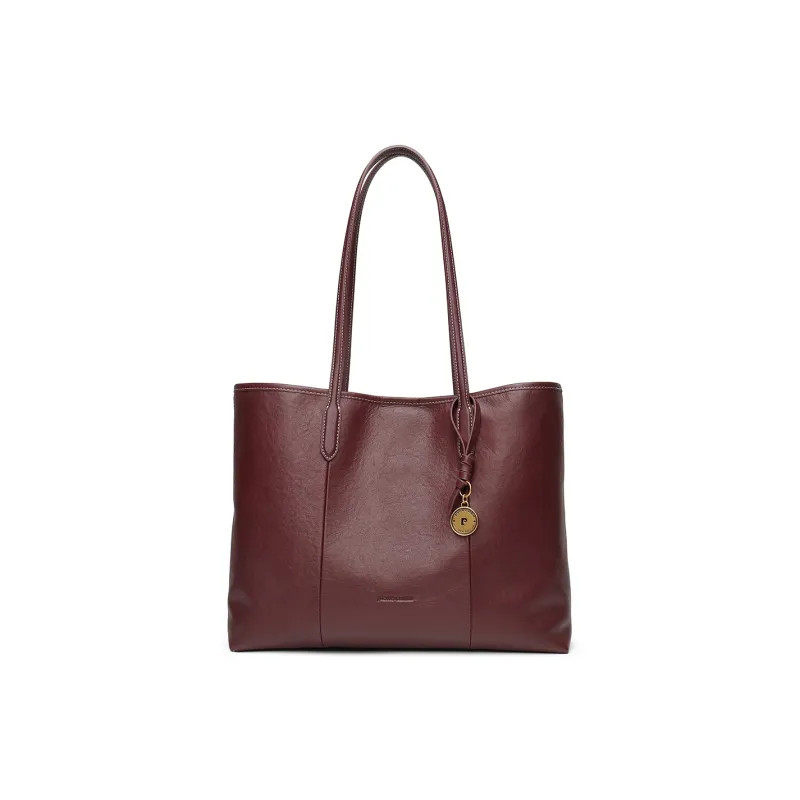 PIERRE CARDIN Top Grain Cow Leather Tote Bag, Shoulder Bag Regular Women's Black/Brown/Burgundy-10
