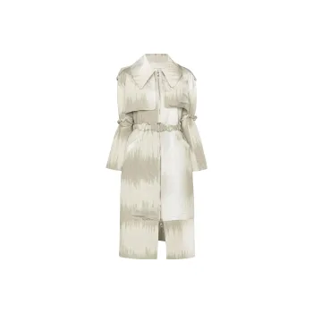 GANNI Trench Coats Women's Gray