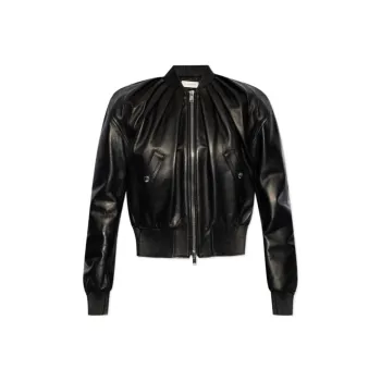 Alexander McQueen Zipped Leather Bomber Jacket