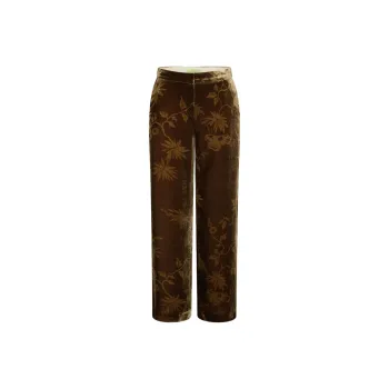 Shanghai Tang Velvet-finish Flared Trousers