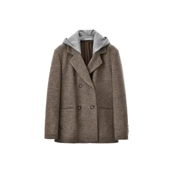 SINBOS Coat Women's Mixed Coffee Color