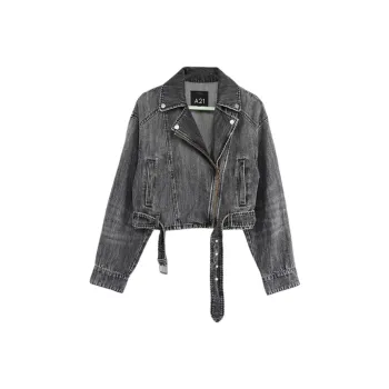 A21 Denim Jacket Women's Dark Gray