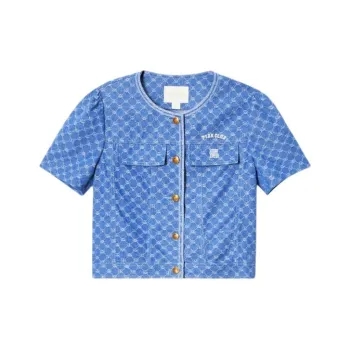 PSALTER Denim Jacket Women's Aqua Blue