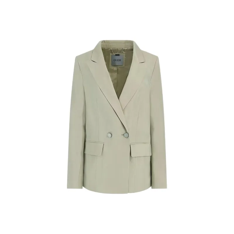 GUESS Satin Blazer Business Suit Women's Light Green-0