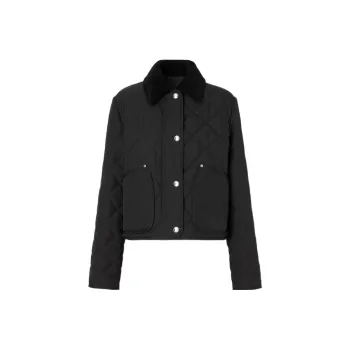 Burberry Cropped Coats Women's Black