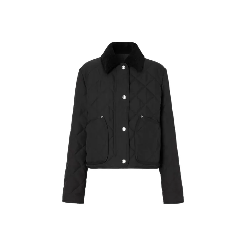 Burberry Cropped Coats Women's Black-0