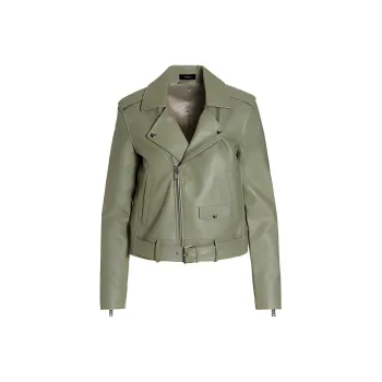 THEORY Leather Jackets Women's Green