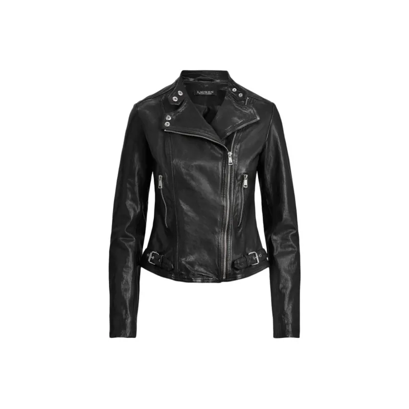Polo Ralph Lauren SS24 Leather Jacket Women's Black-0