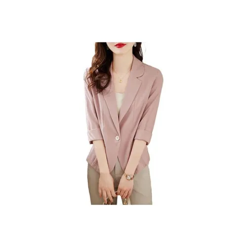 Still Quiet Business Suits Coats Women's Pink