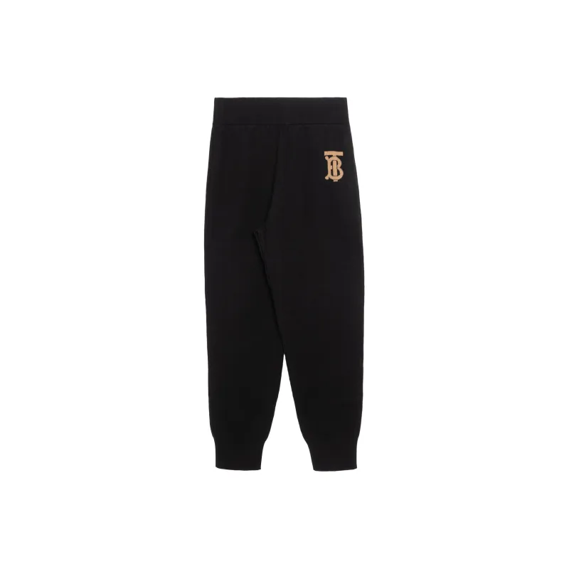 Burberry SS22 Knitted Sports Pants Women's Black-0