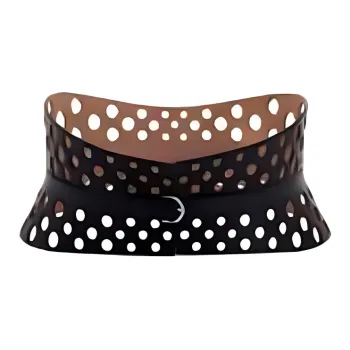 Alaia Calfskin Leather Belts Unisex Black 
