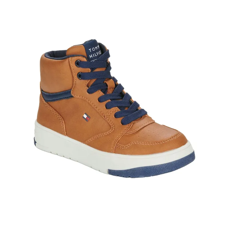 Tommy Hilfiger High Top Skateboard Shoes Women's Brown-2