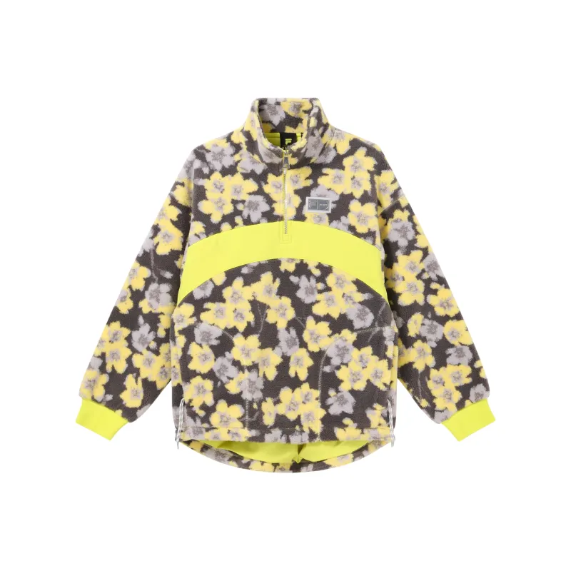 FILA FUSION FILA FUSION X BEAMS Co branded Series Velvet feel Coat Women's Sahara Yellow-0