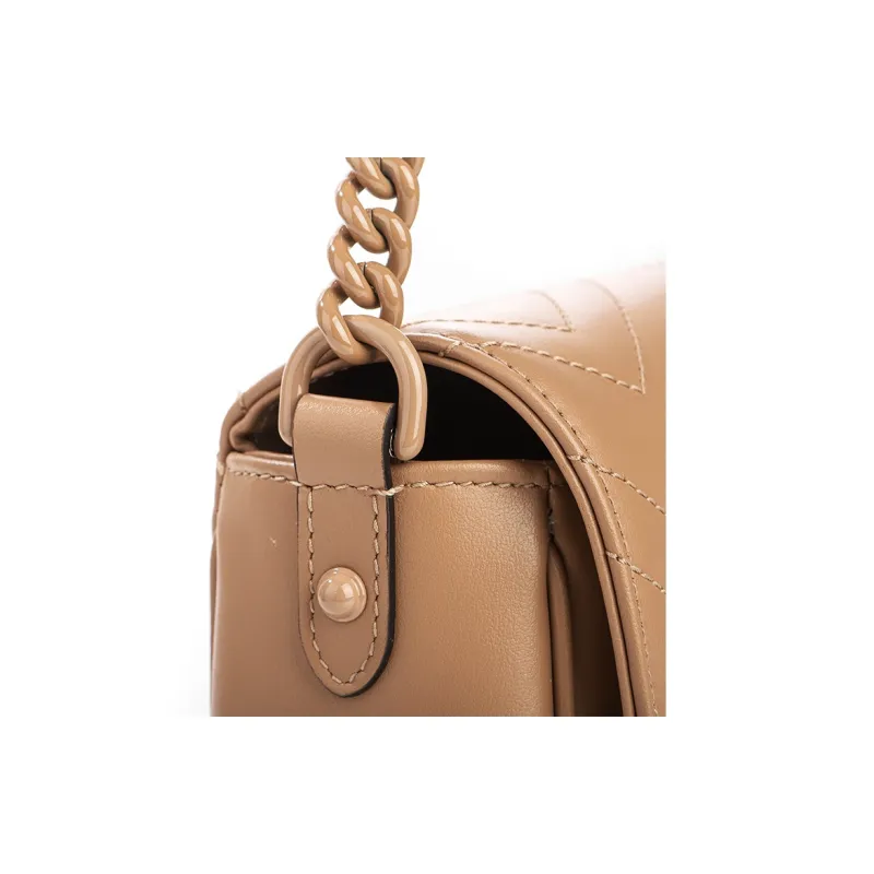 GUCCI Calfskin Shoulder Bag Women's Beige-5