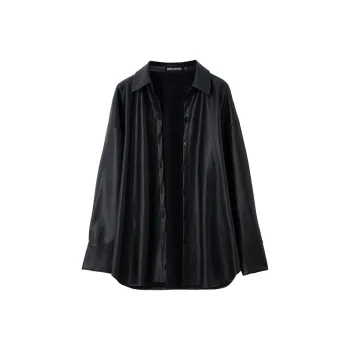 SOON FLOWER Leather Jacket Spring Women's Black