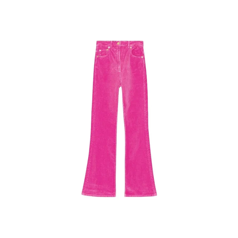 GANNI Corduroy Organic cotton Blend Flared Jeans-0