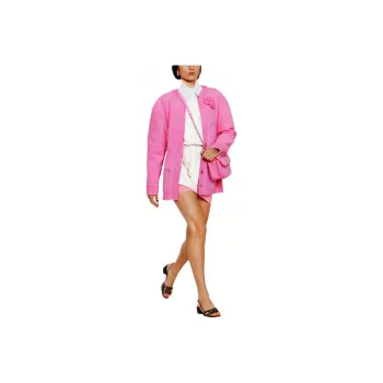 CHANEL Denim Jacket Women's Pink