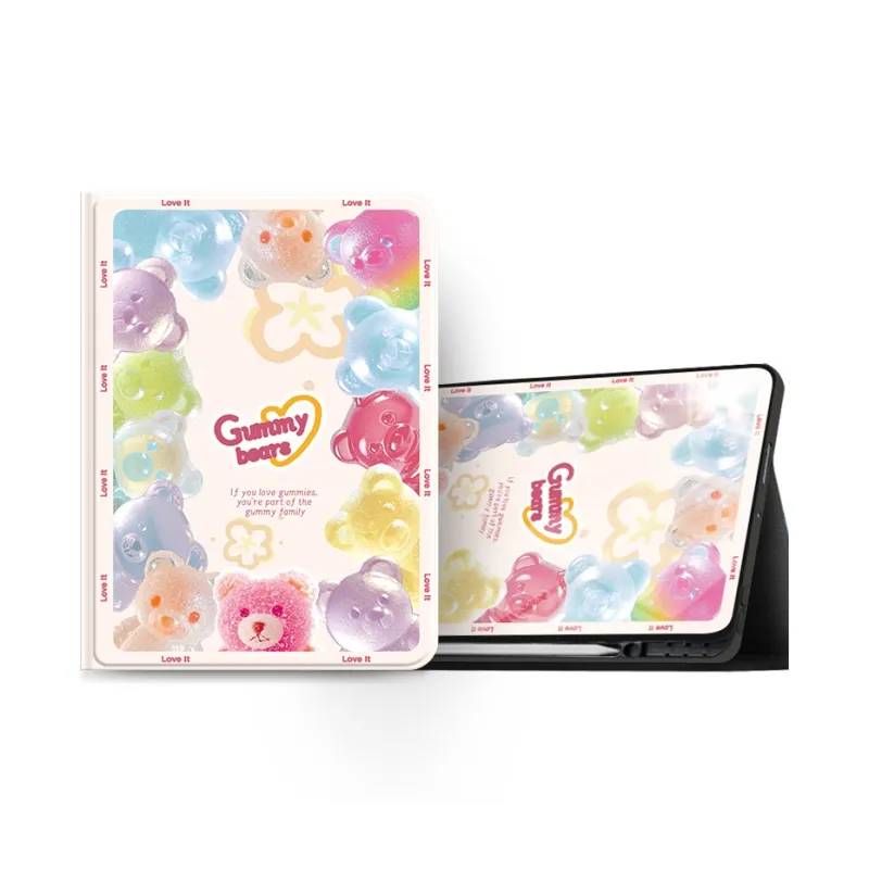 I Create My Art Silicone Material Bear Gummies Compatibility With Apple IPad Tablet Protective Cases-6