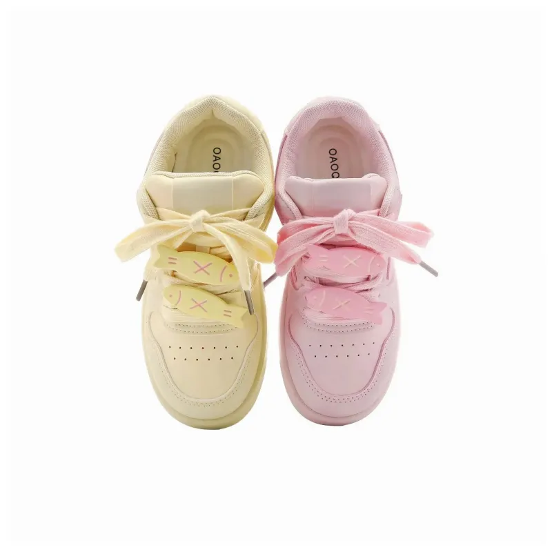 OAOQ Cushioning, Abrasion Resistant, Lightweight, And Breathable Low Top Platform Skateboard Shoes Unisex-22