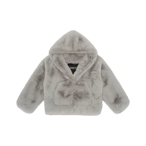SMFK X Wonderland Cropped Coats Women's Silver Gray