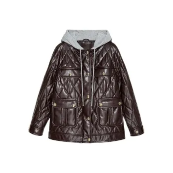 DKNY Puffer Jacket Women's Dark Coffee