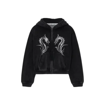 Alexander Wang Crystal embellished Zip up Hoodie