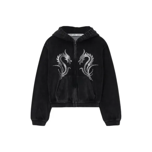 Alexander Wang Crystal embellished Zip up Hoodie