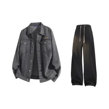 FAX FOR FMACM Casual Sportswear Unisex Dark Gray+Black[Pants]