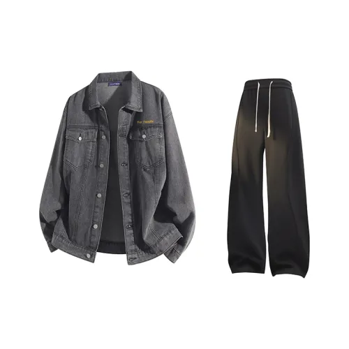 FAX FOR FMACM Casual Sportswear Unisex Dark Gray+Black[Pants]