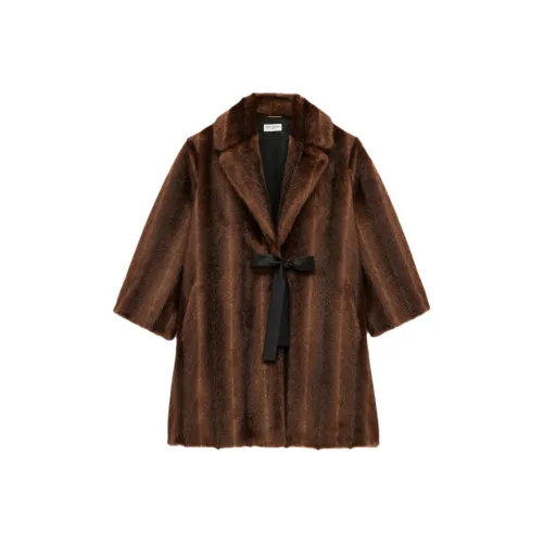 SAINT LAURENT FW24 Coats Women's Umber