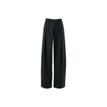 YOEYYOU Casual Pants Women's Dark Blue Stripes