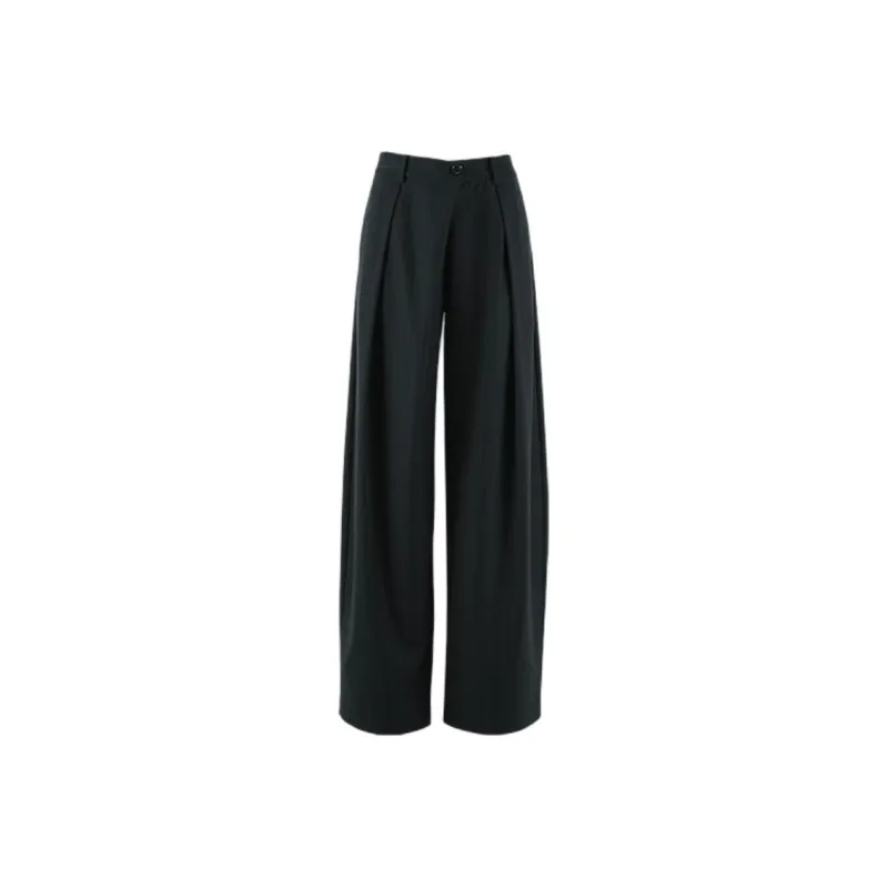 YOEYYOU Casual Pants Women's Dark Blue Stripes-0
