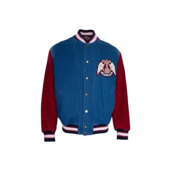 GUCCI Denim Bomber Jacket Red/Blue