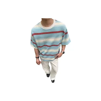 Weles T Shirts Unisex Light Blue Stripes