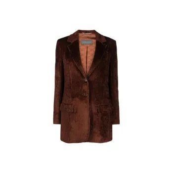 ALBERTA FERRETTI Corduroy Single-Breasted Tailored Blazer
