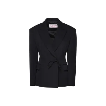 Valentino Bow Detailed Straight Hem Blazer