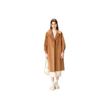 FENHONGMALI Coats Women's Camel