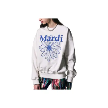 MARDI MERCREDI SS25 SWEATSHIRT FLOWERMARDI WHITE VIVIDBLUE Sweatshirt Korean Style Women's White/Blue