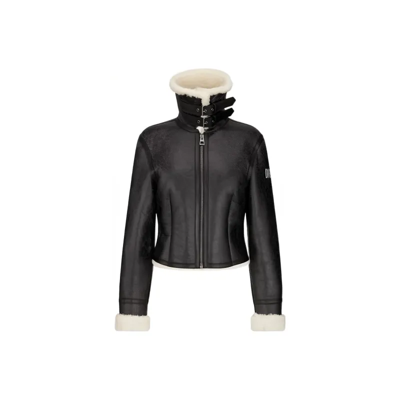 DIOR Leather Jacket Women's Black-0