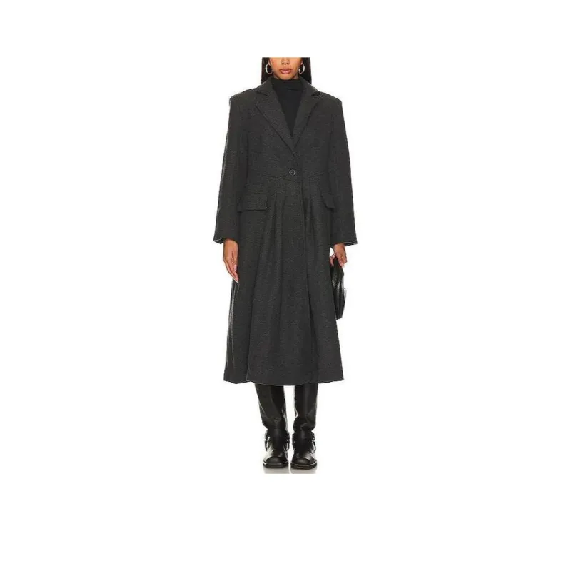 FREE PEOPLE Coats Women's Charcoal Gray-0
