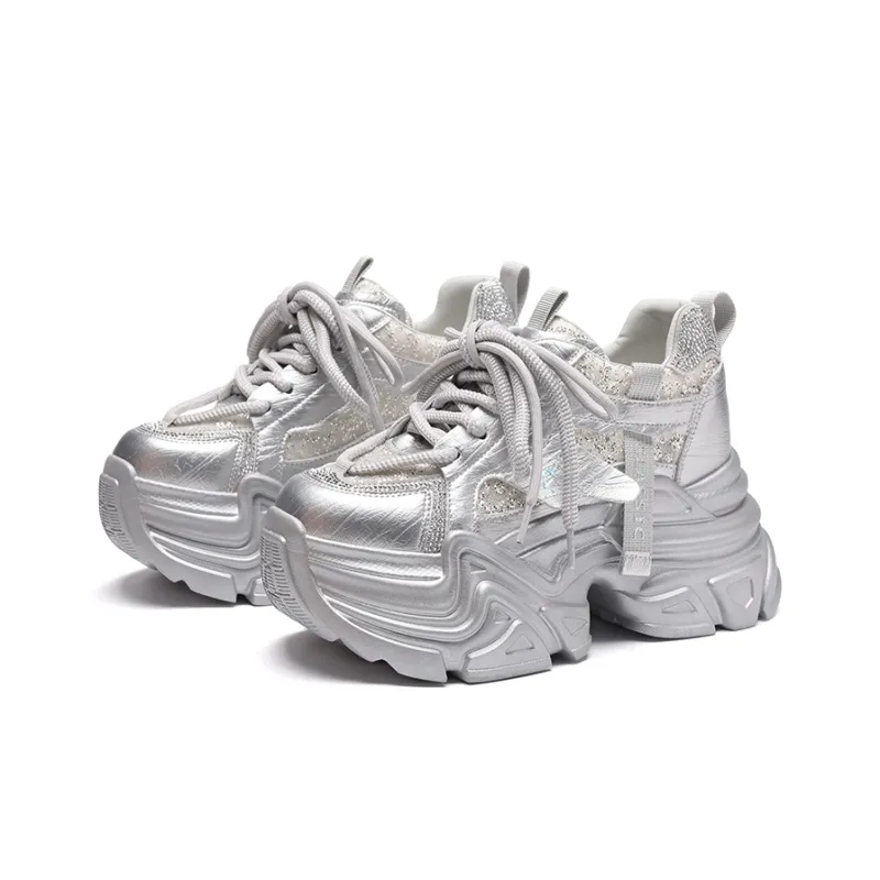 ZHR Baby's Breath Cushioning Abrasion Resistant Coverage Lightweight Low Top Chunky Sneakers Women's-5