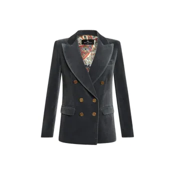 ETRO Double Breasted Velvet Blazer