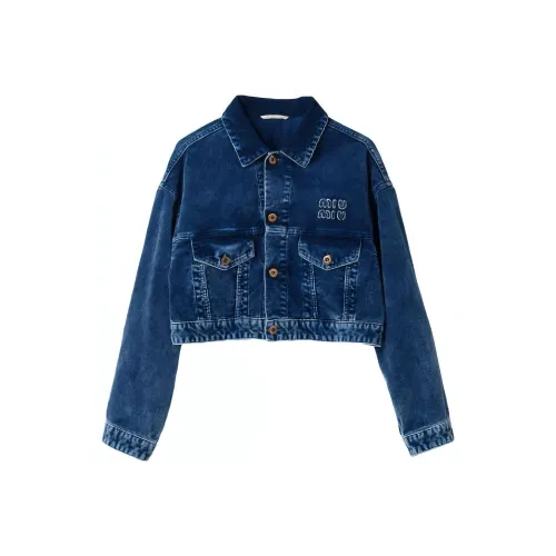 MIU MIU Denim Jackets Women's Blue