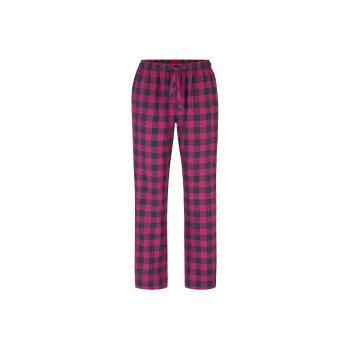 HUGO BOSS SS24 Drawstring Pajama Bottoms In Checked Cotton Flannel Casual Pants Women's Pink