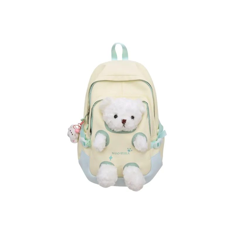 AIBAG Nylon Backpack Unisex Pink Green/Pink Blue/Pink Yellow/Blue Green/Black-10
