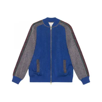 GUCCI Baseball Jacket Women's Blue