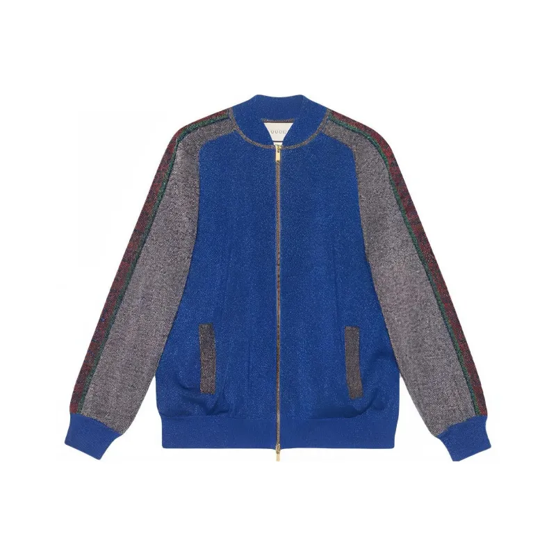 GUCCI Baseball Jacket Women's Blue-0