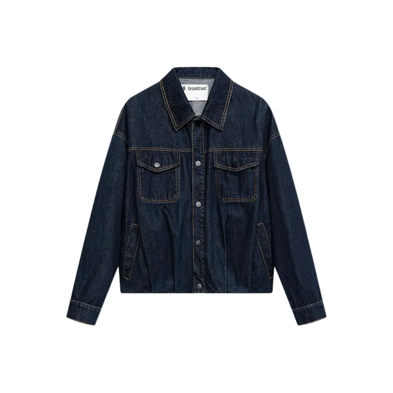 Broadcast Denim Jacket Women's Dark Denim Blue-0